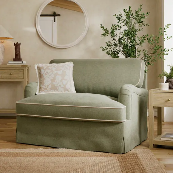 Beatrice II Faux Linen Fixed Loose Cover Snuggle Chair