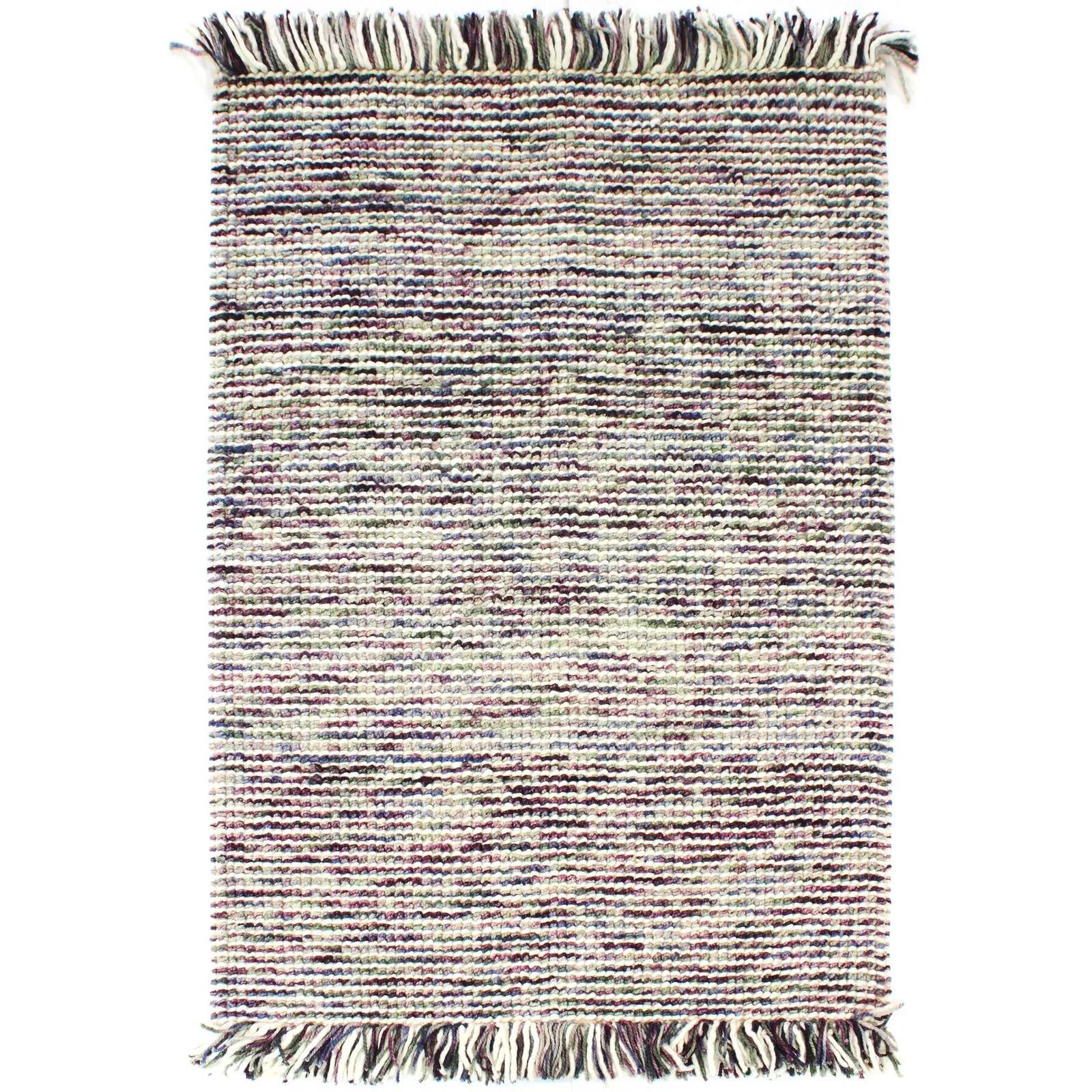 Plum Naiya Wool Hand Woven Rug Multi-Coloured/Purple
