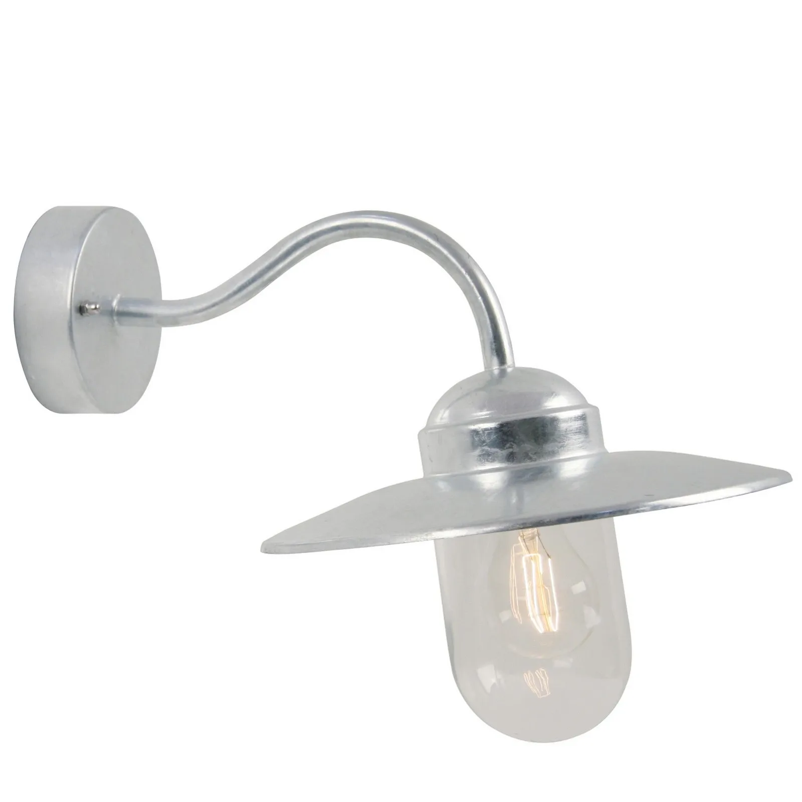 Nordlux Luxe Outdoor Wall Light Silver Galv Steel Garden E27 IP54 Mains