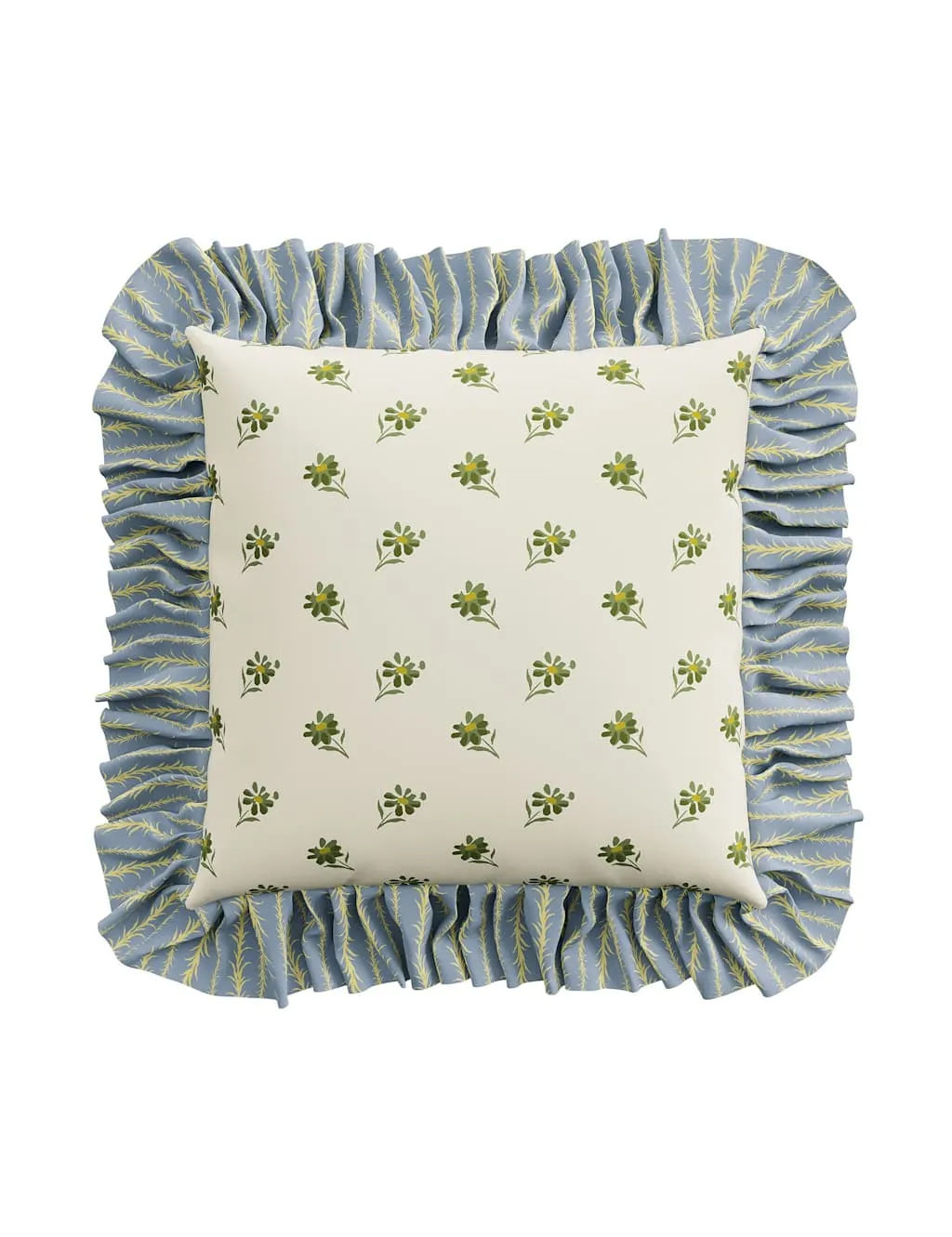 Sanderson Tuileries Frilly Square Cushion Cream Mix