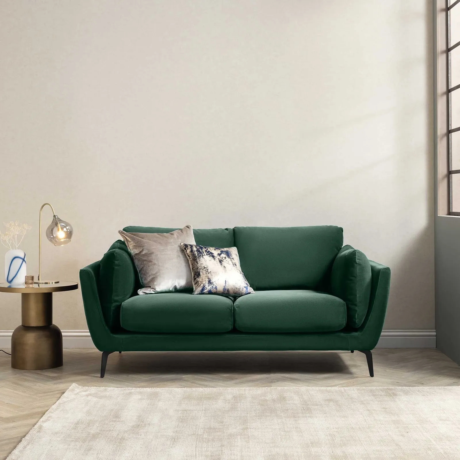 Boone 2 Seater Sofa, Green Fabric | Barker & Stonehouse 2