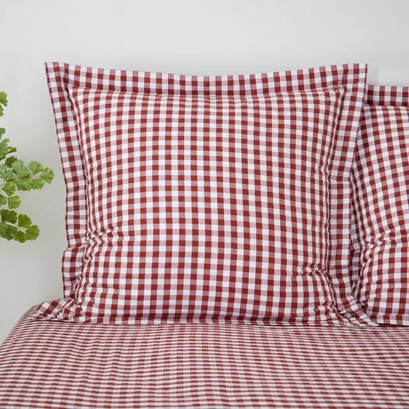 Portloe Gingham Woven 100% Cotton Continental Pillowcase 1