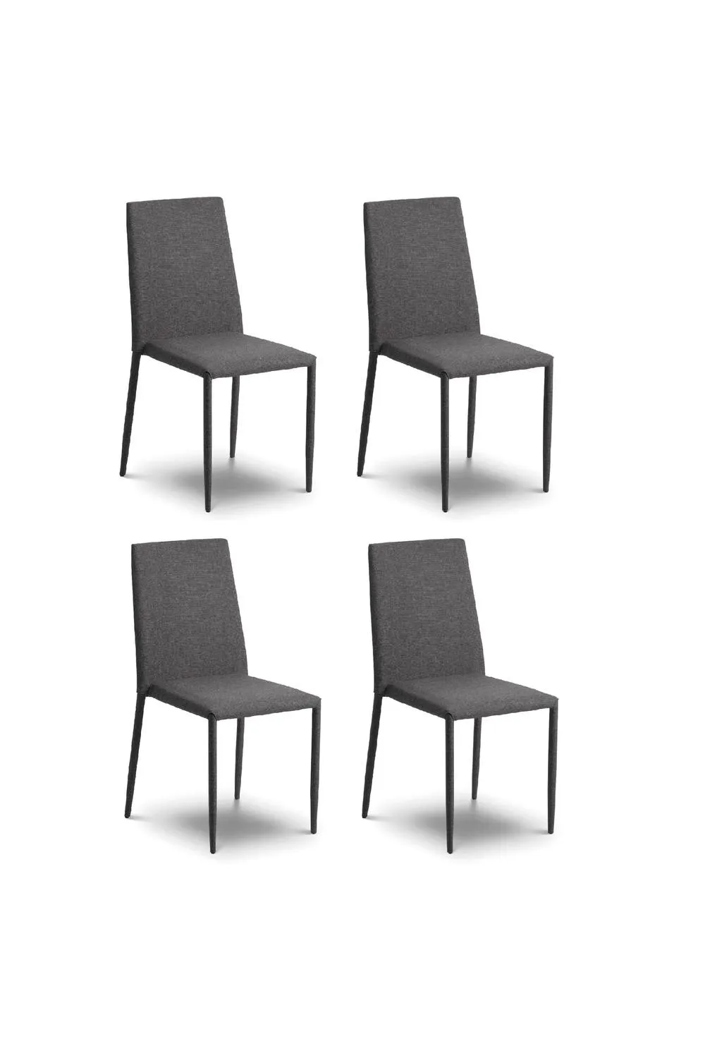 Julian Bowen Jazz Fully Upholstered Stacking Dining Chair (Set of 4) in Grey 3