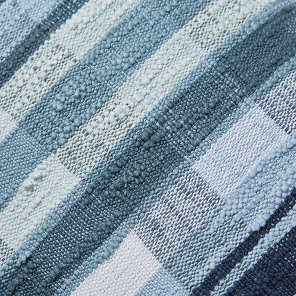 Woven Check Cushion Navy 2