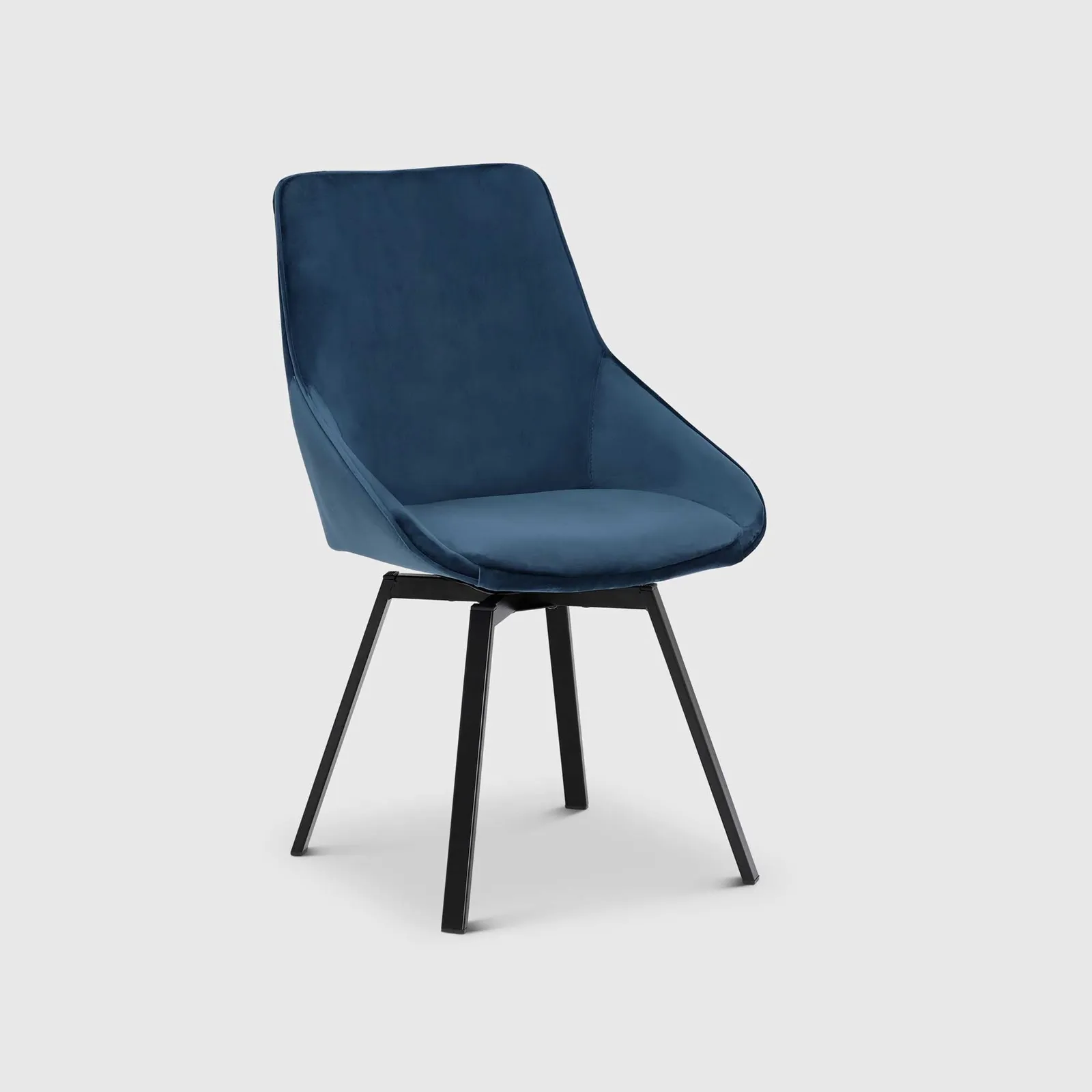 Beckton Leisure Swivel Dining Chair, Blue Velvet | Barker & Stonehouse 3