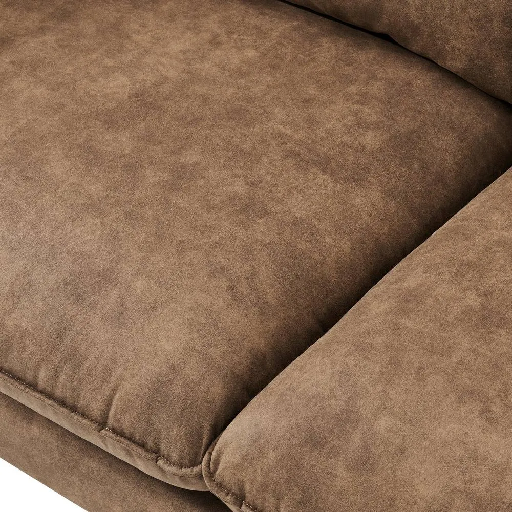 FurnitureboxUK Monroe Faux Leather 2 Seater Sofa in Brown 4