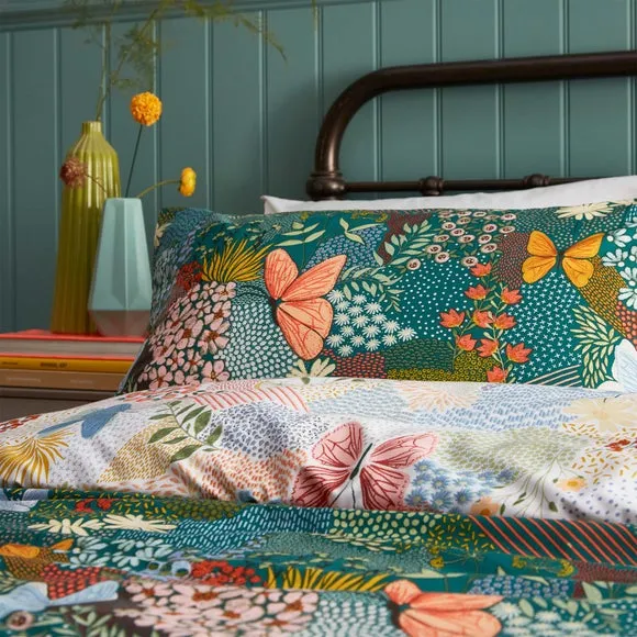 Furn. Floral Single Duvet Cover Set, Blue 3
