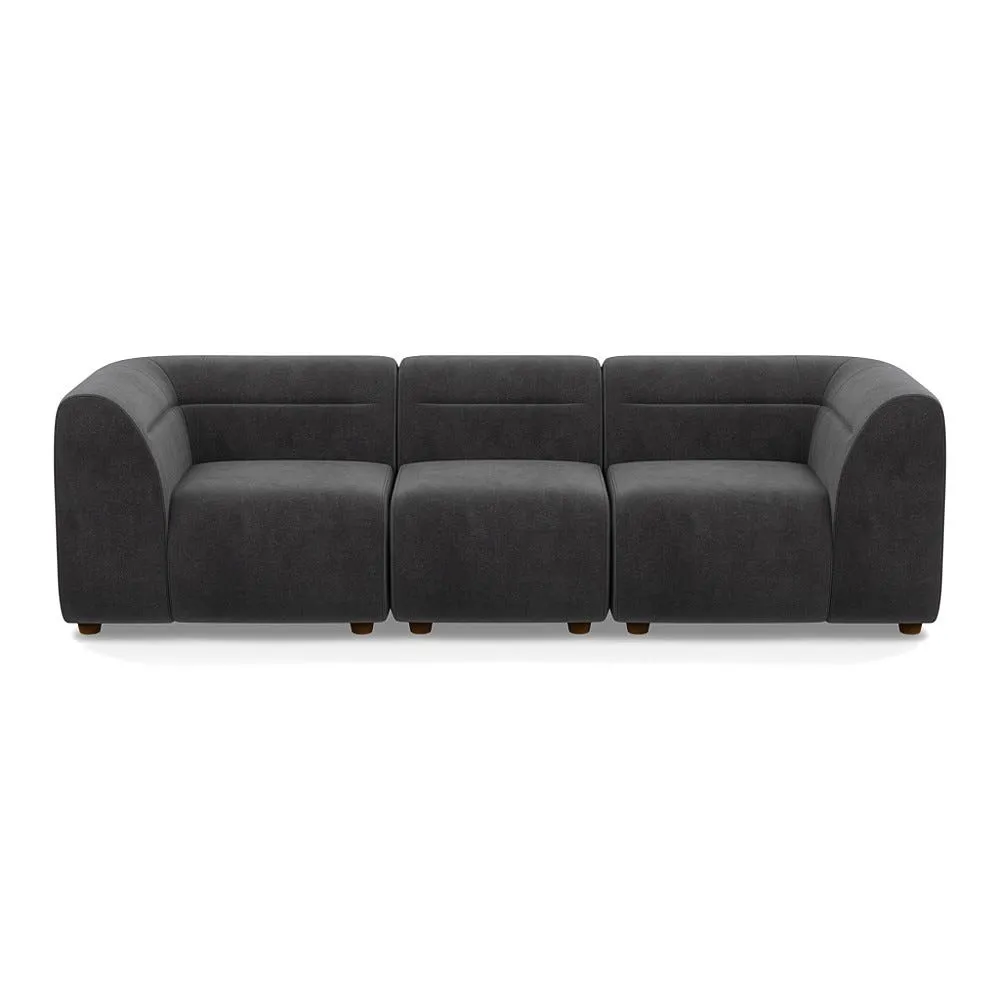 Heal's Lilli 3 Seater Sofa Smart Luxe Velvet Nickel Natural Beech Feet 1