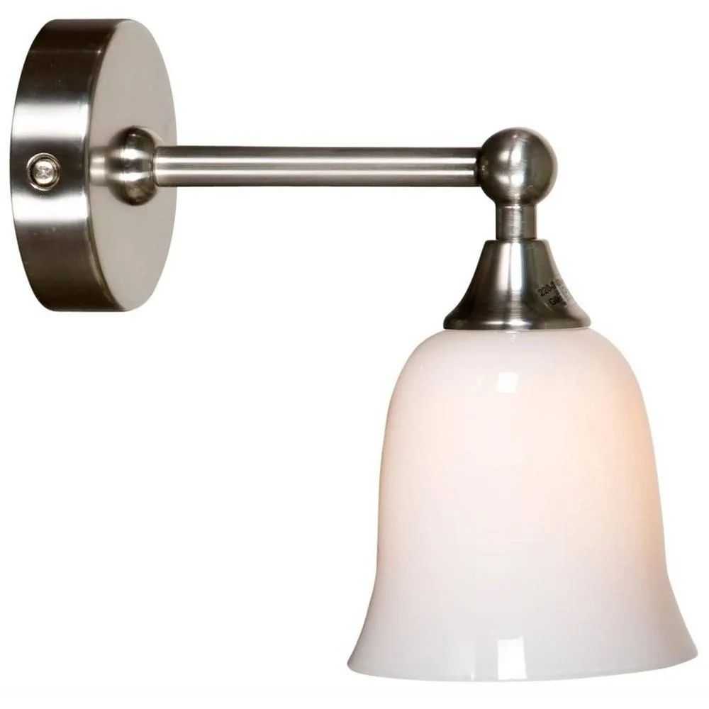 Netlighting Classic Bathroom Wall Light Satin Nickel IP44 in Grey
