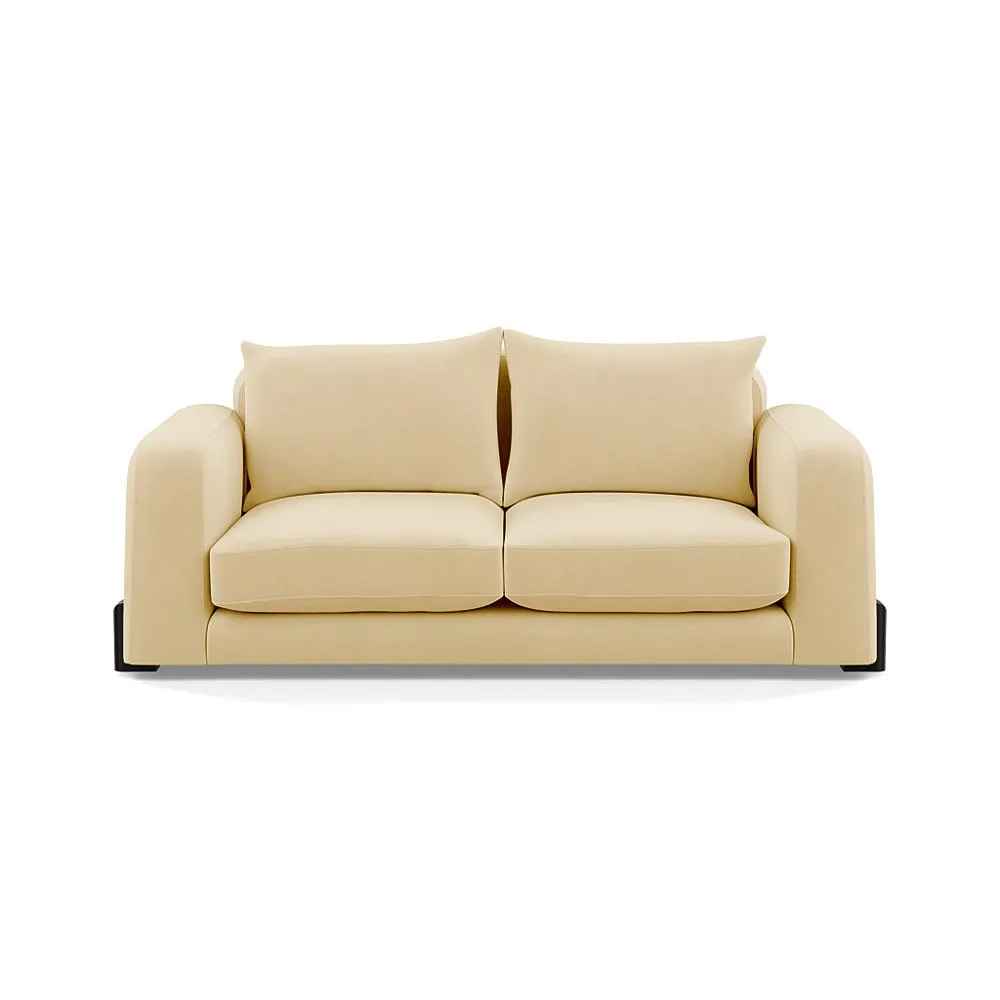 Heal's Nuvola 3 Seater Sofa Smart Luxe Velvet Biscuit Black Beech Feet 1
