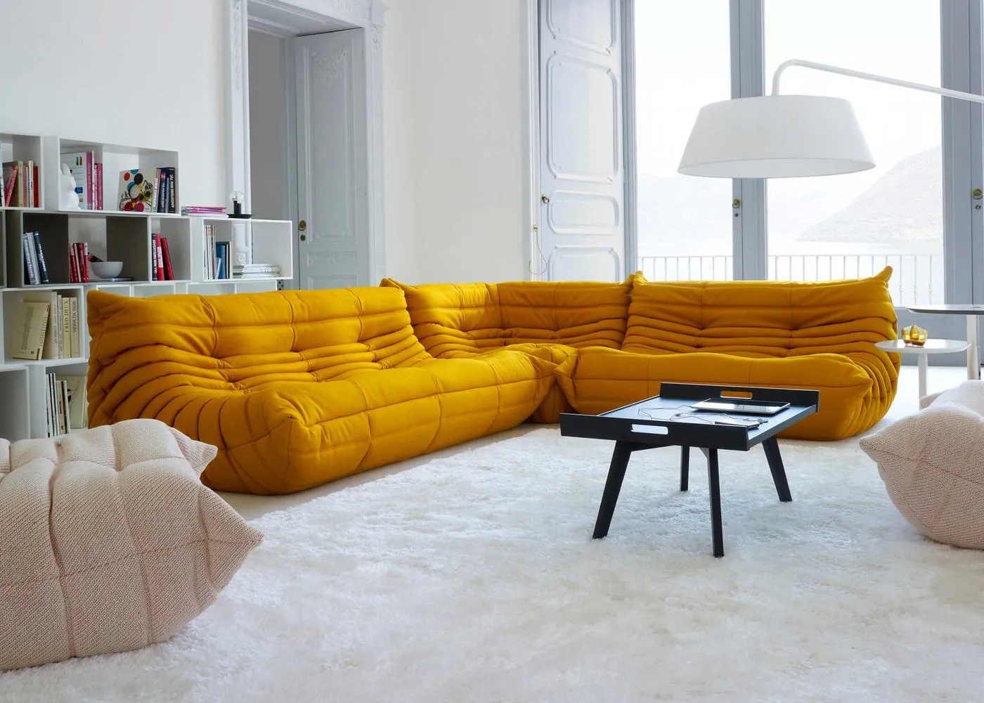 Ligne Roset Togo Modular Corner Alcantara Curry 3