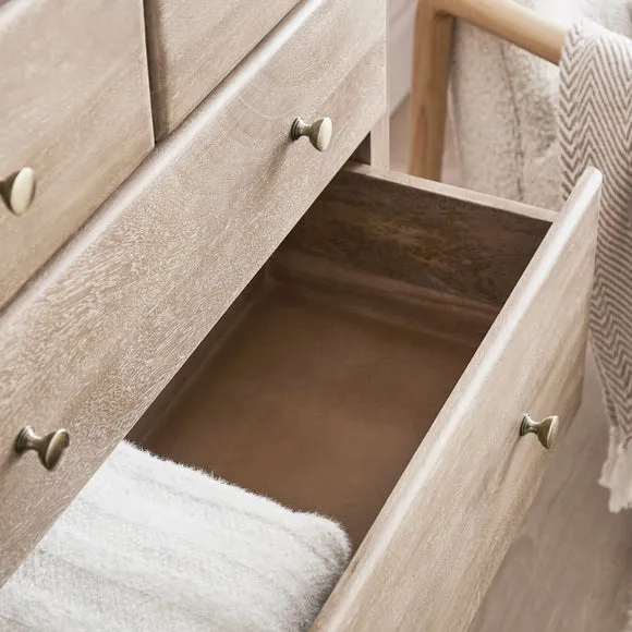 Giselle 5 Drawer Chest, Mango Wood 3