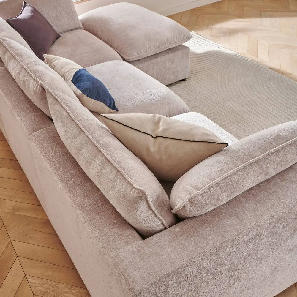 The Great Sofa Company Taylor Modular Chunky Chenille Corner Sofa in Light Beige 6