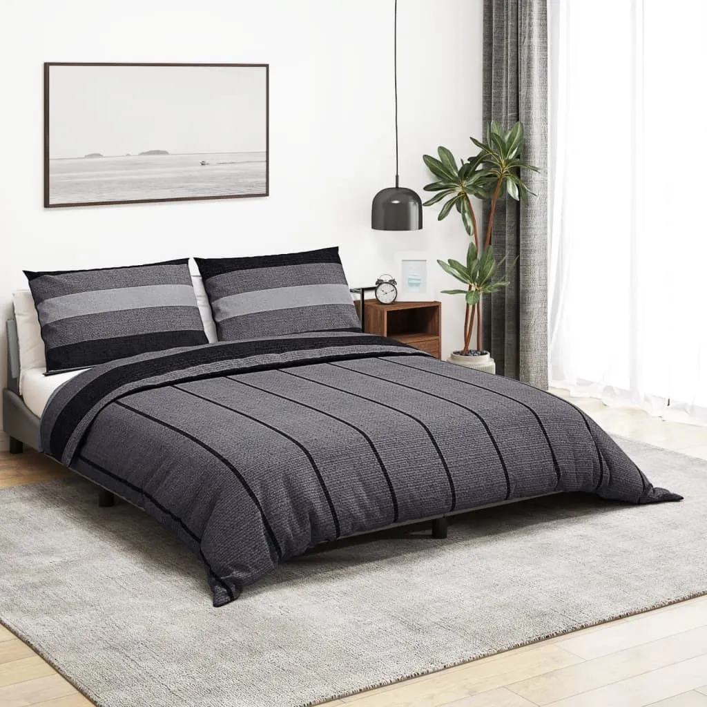 Berkfield Home Duvet Cover Set Dark Grey 140x200 cm Cotton