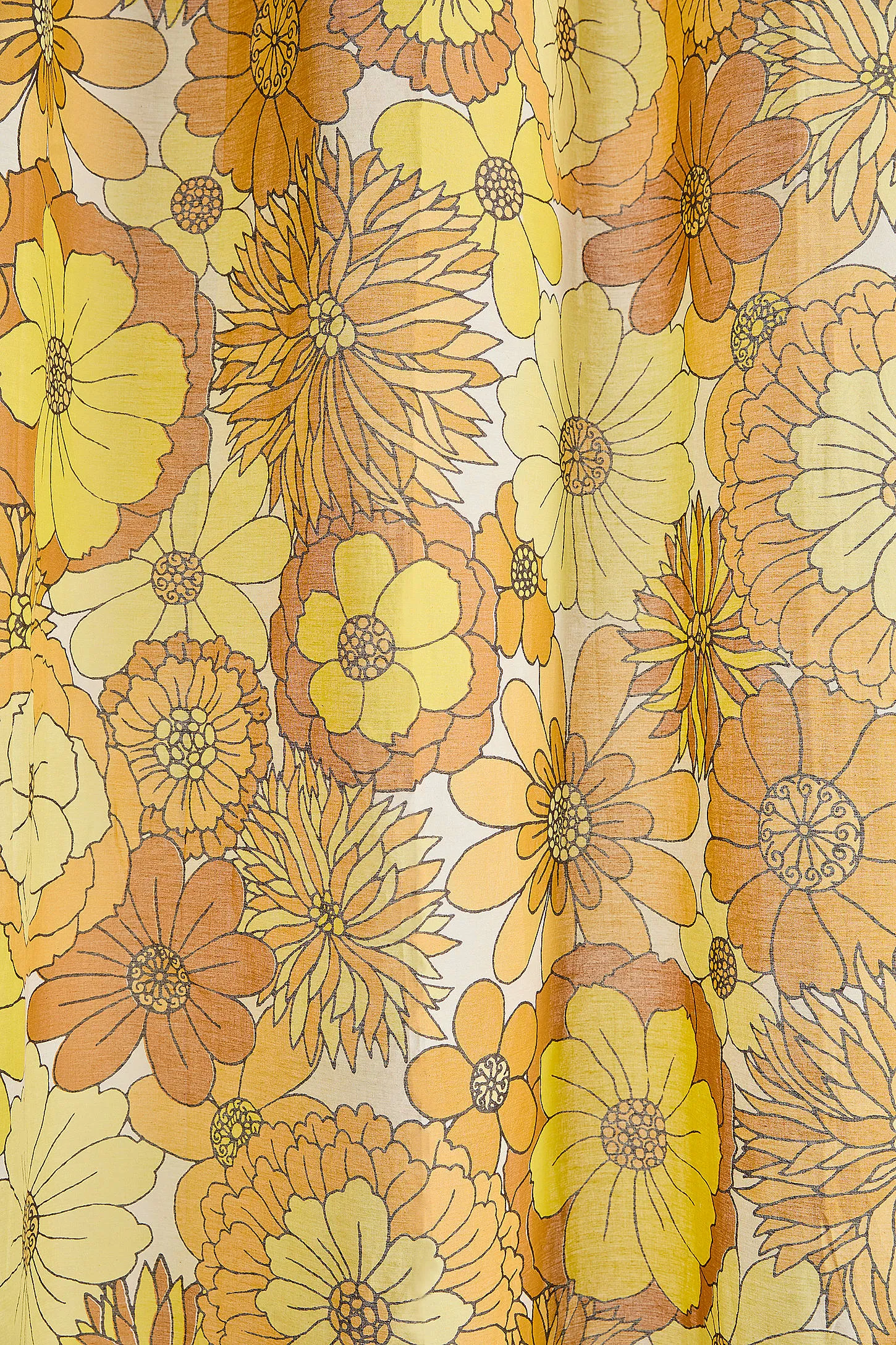 Vera Yellow Floral Curtain - Yellow 3