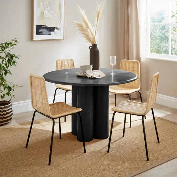 Brodie Set of 2 Dining Chairs, Natural Rattan 2