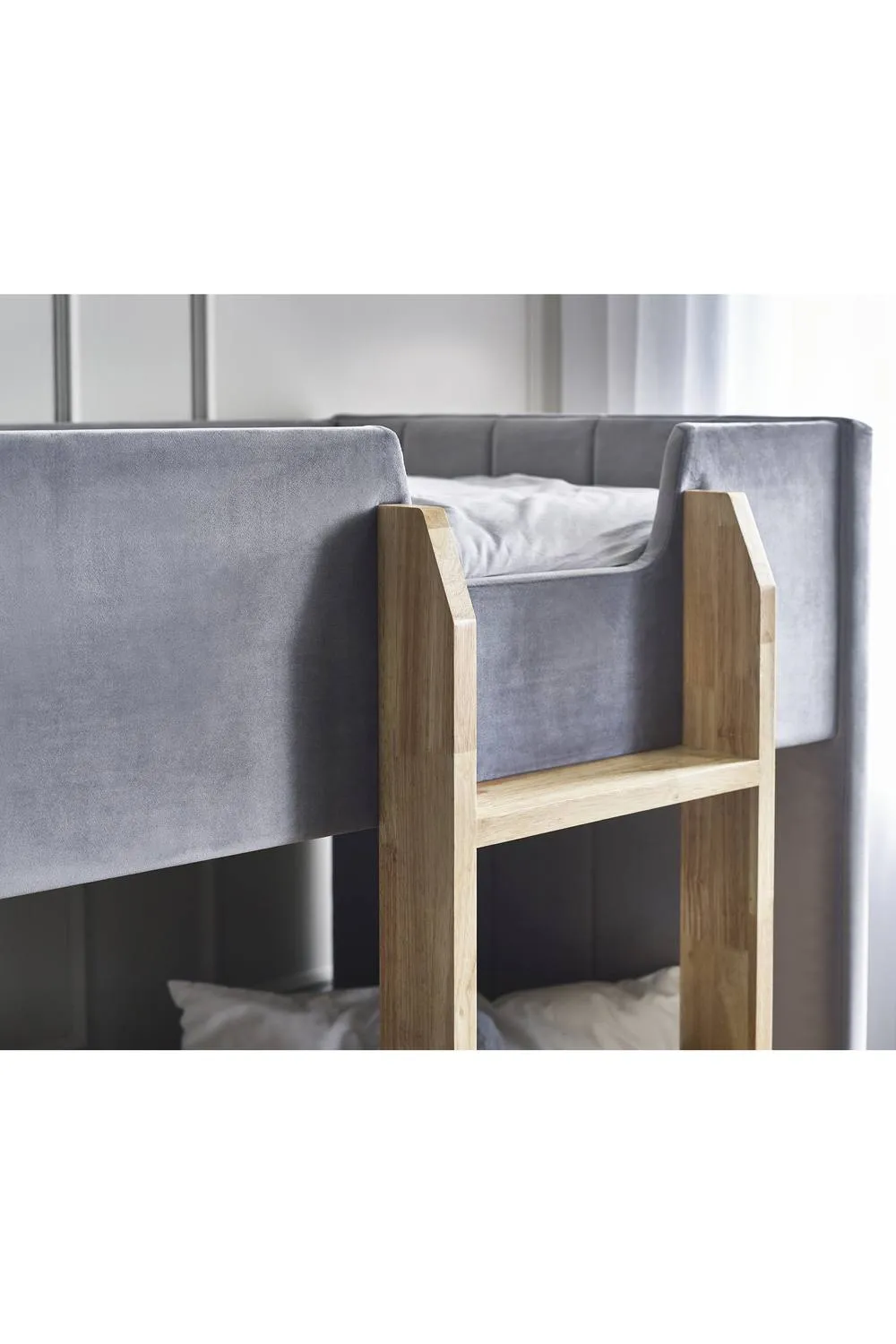 Julian Bowen Daytona Single Grey Velvet Bunk Bed 5