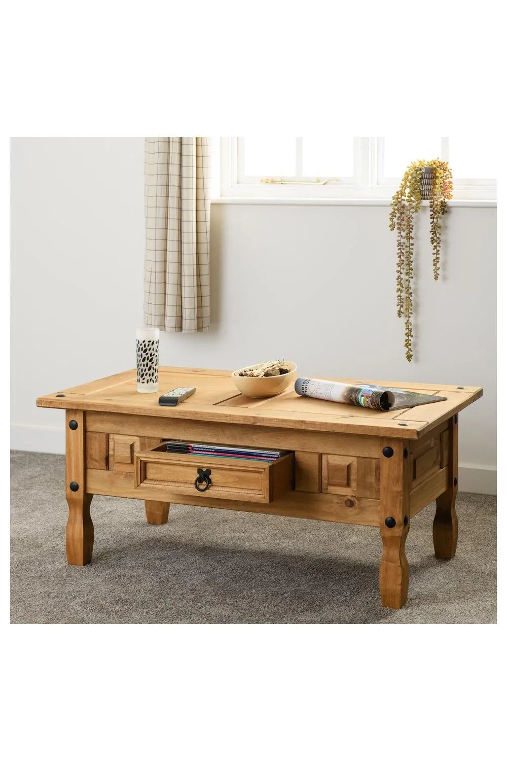 Seconique Corona 1 Drawer Coffee Table in Natural
