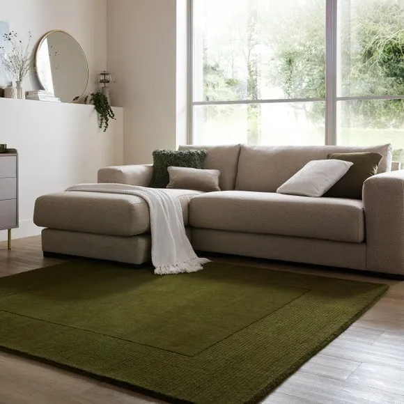 Boston Wool Border Square Rug 1