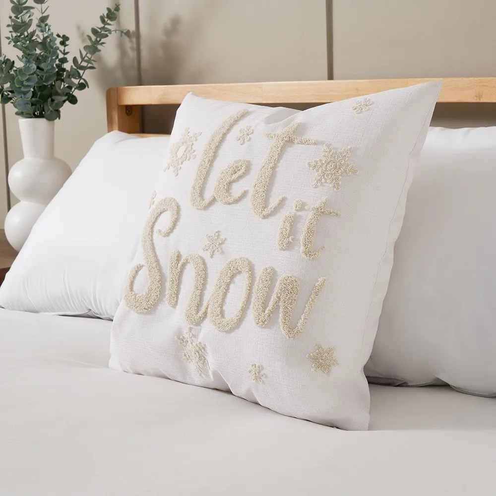 Let It Snow Cushion, Cream