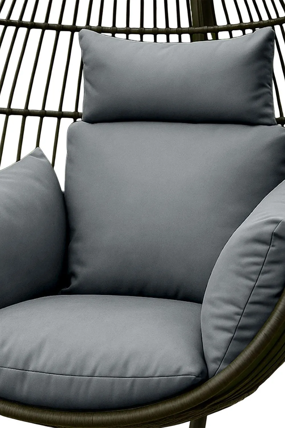Homescapes Luxury Soft Waterproof Egg Chair Cushion Swing Chair Garden Seat in Grey