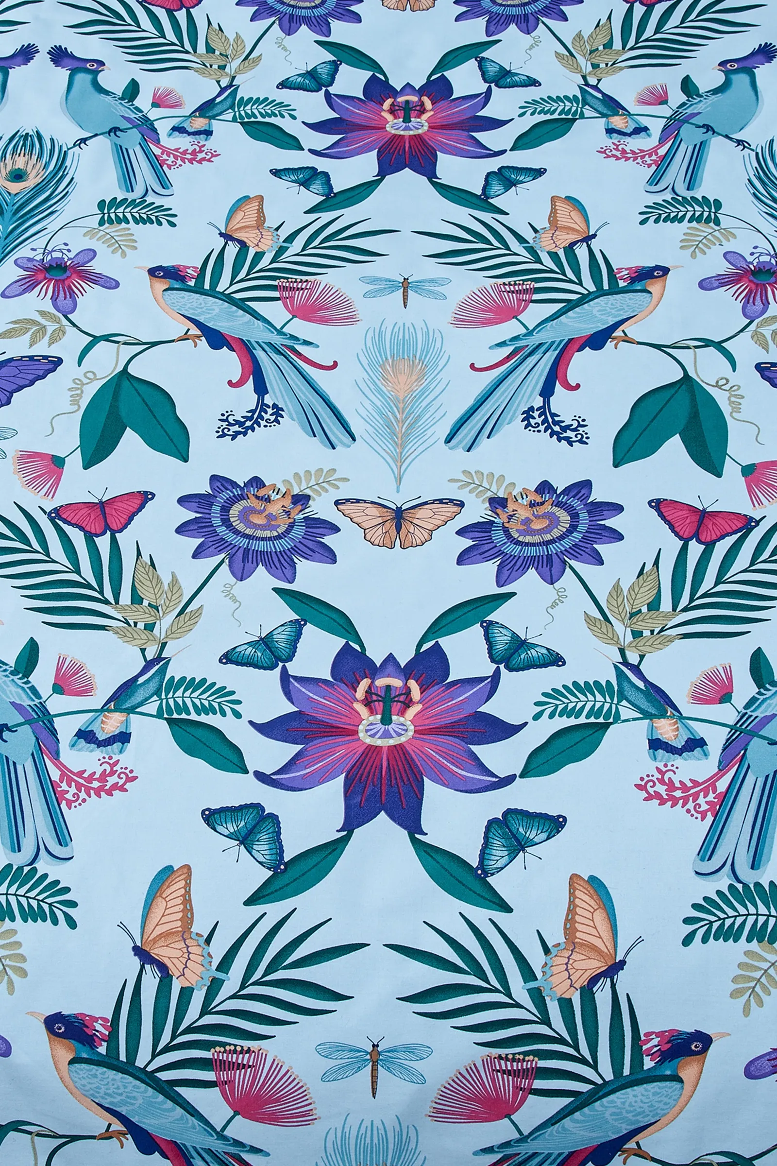 Catherine Lansfield 'Mya Tropical Floral' Reversible Duvet Cover Set in Duck Egg Blue 4
