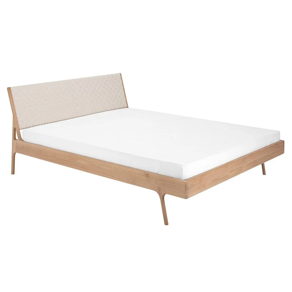 Gazzda Fawn Bed White Oiled Oak Herringbone Natural Double 2