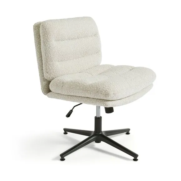 Bertha Tonal Boucle Wide Criss Cross Office Chair 6