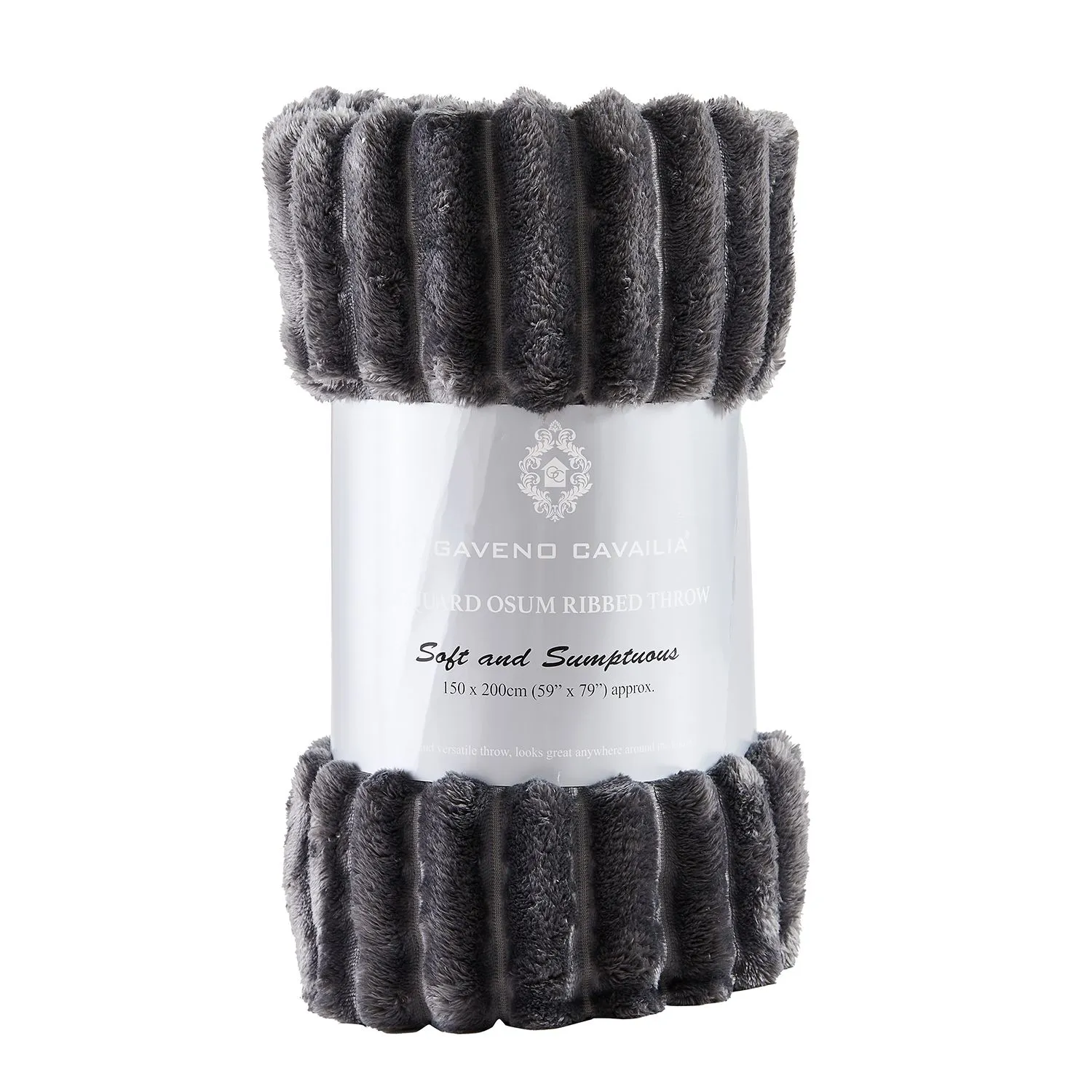 GAVENO CAVAILIA Osum Ribbed Throw in Charcoal