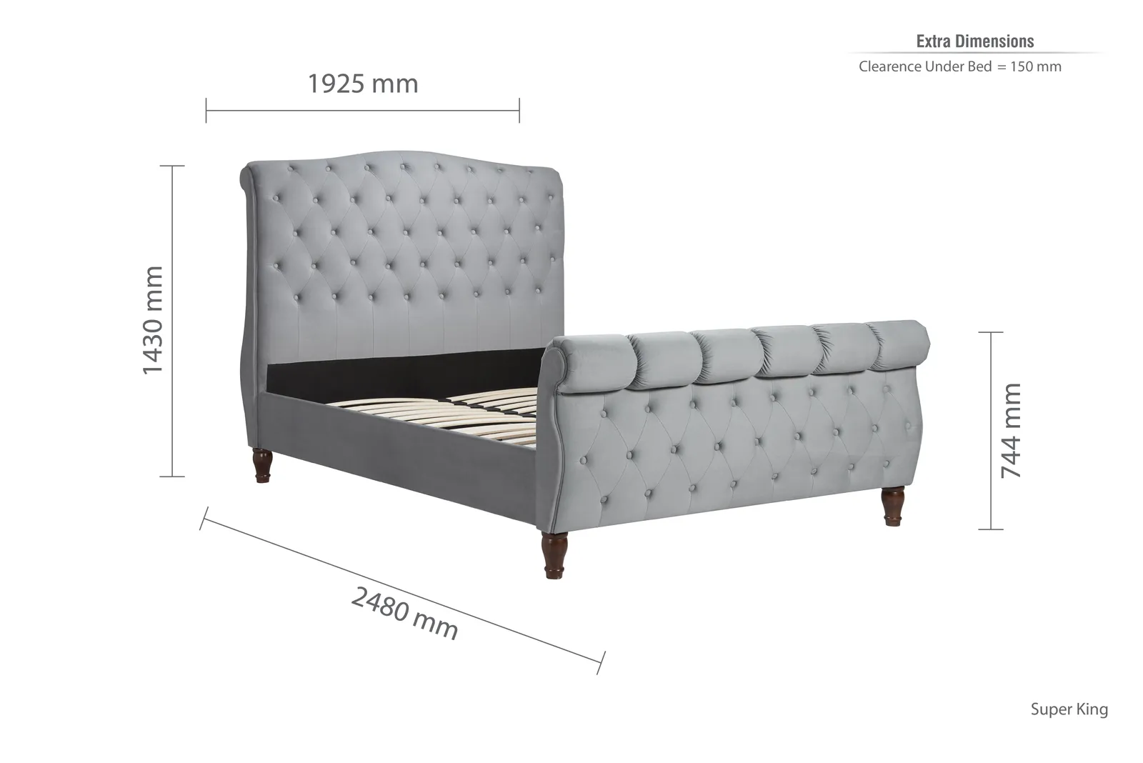 Birlea Colorado Bed in Grey 6