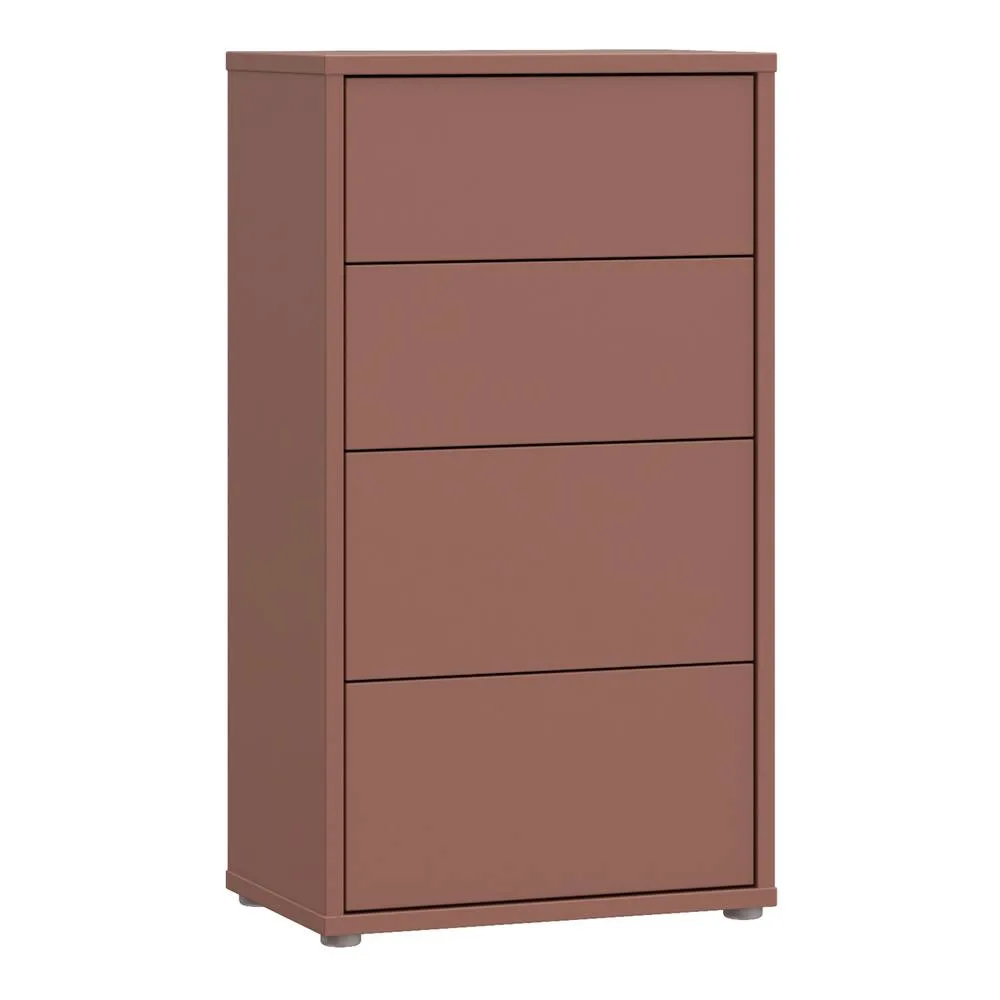 Furniture To Go Alice Springs Tall 4 Drawer Chest with Push-Open Drawers in Terracotta 2