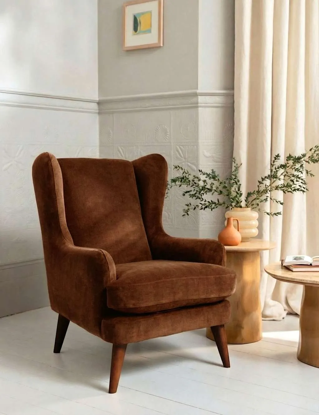 BARKER AND STONEHOUSE Sven Chenille Armchair Dark Brown