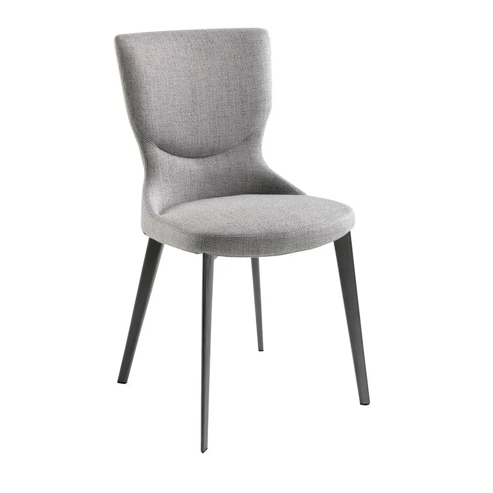 Angel Cerda Grey Fabric Dining Chair, Anthracite Stainless Steel