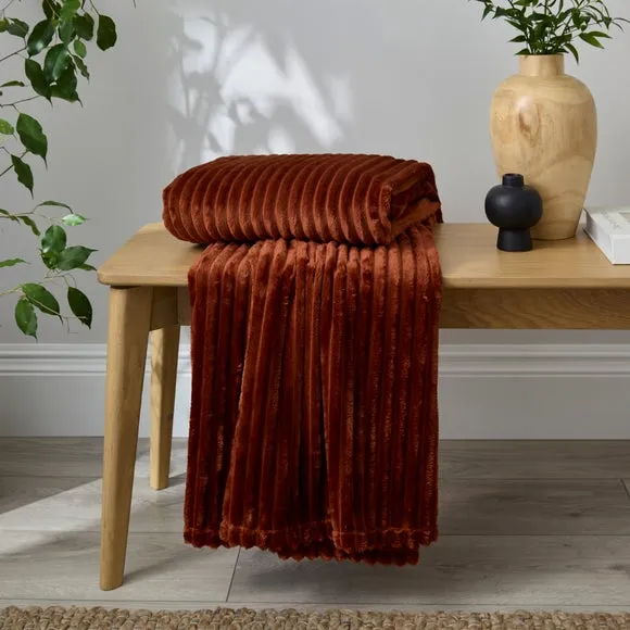 Ribbed Fleece Throw Blanket 200cm x 200cm 1