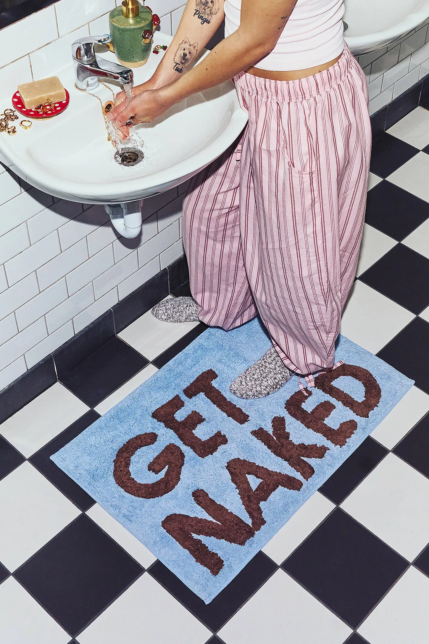 Get Naked Bath Mat - Light Blue