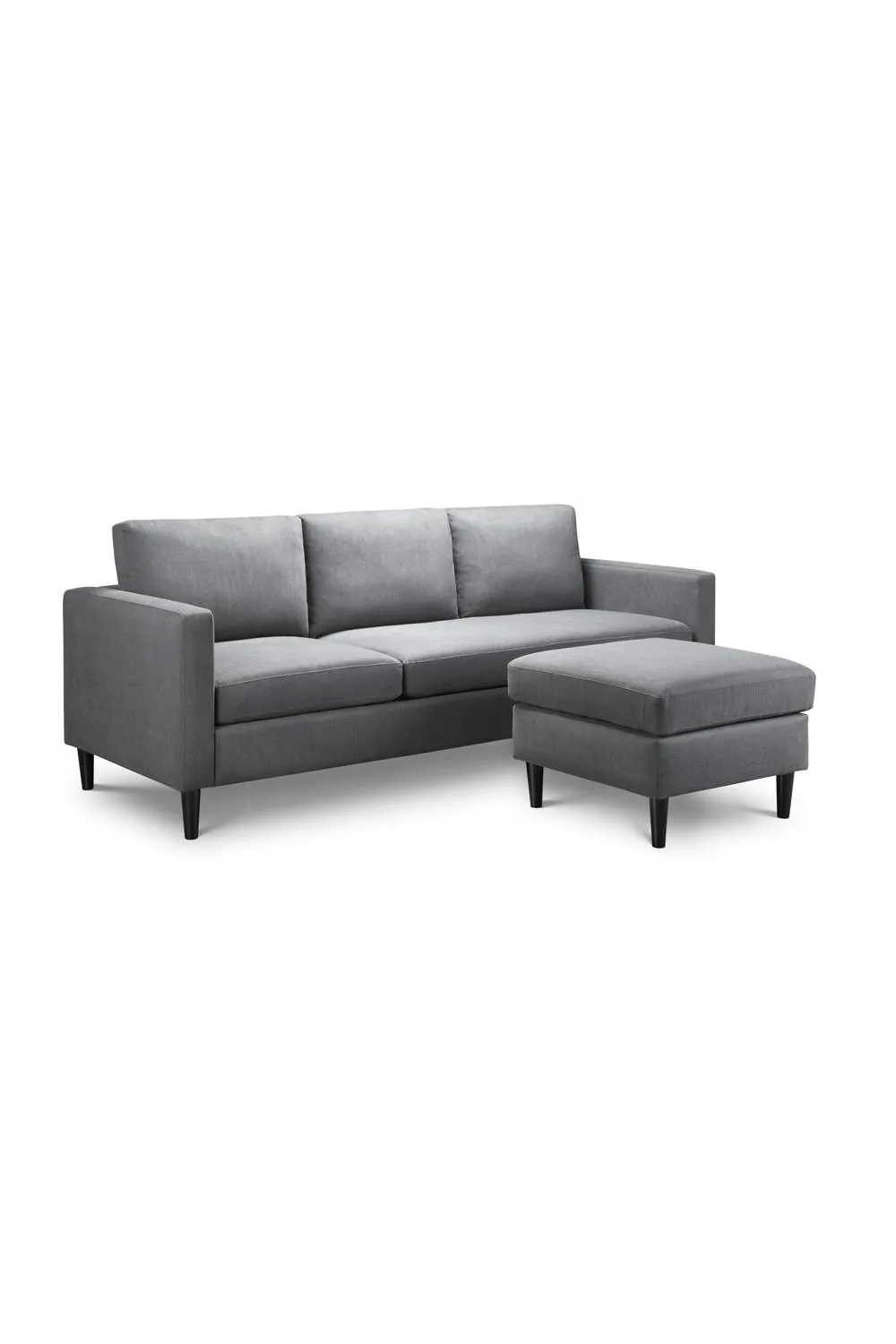 Julian Bowen Marant Upholstered 3 Seater Sofa with Chaise Footstool in Grey 5