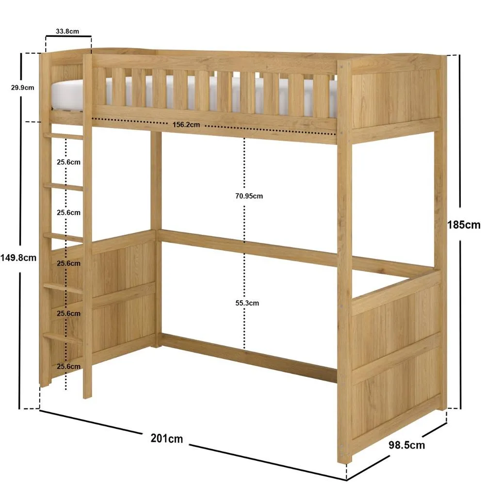 Flair Bea Wooden High Sleeper in Brown 3