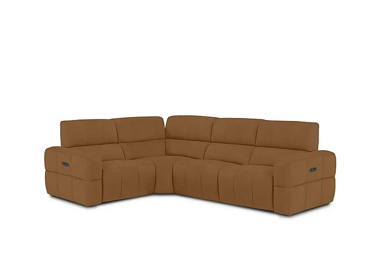 Cube Fabric Power Recliner Left Hand Facing Corner Sofa with Power Headrests
