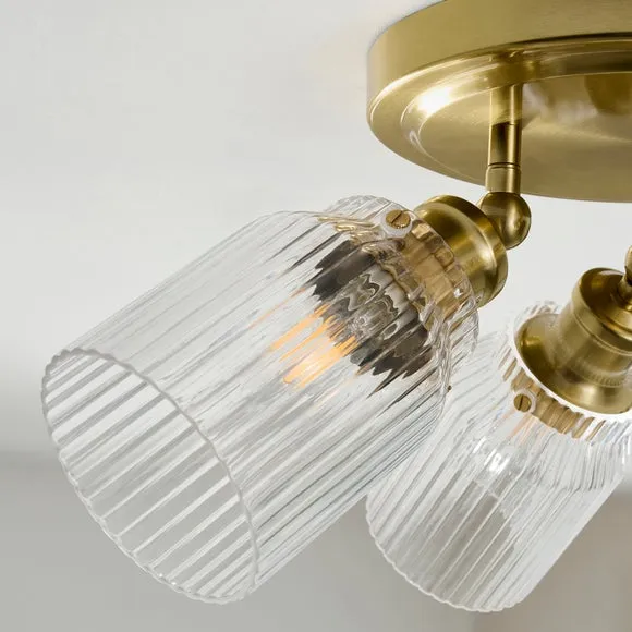 Tobias Industrial Ribbed 3 Light Adjustable Semi Flush Spotlight 3