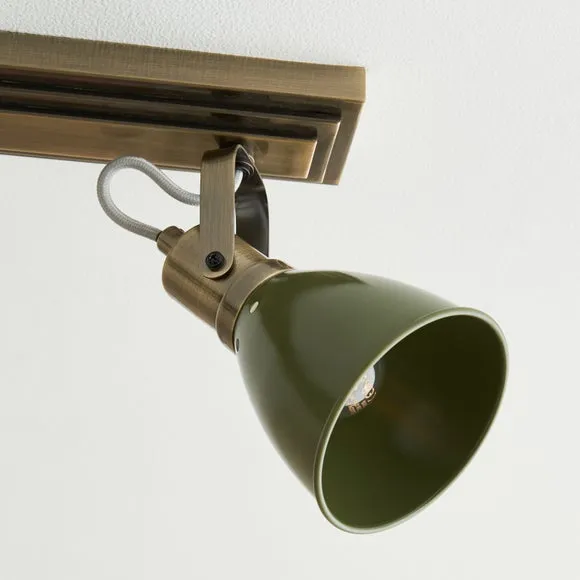 Return - Miley Industrial 4 Light Adjustable Spotlight Bar, Olive Green 3