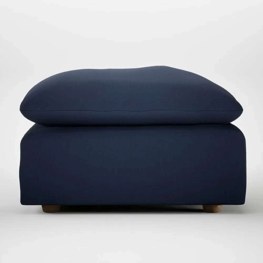 Heal's Astrid Ottoman Smart Cotton Linen Indigo Natural Beech Feet 2
