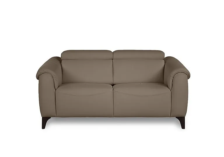 Nicole 2 Seater Leather Recliner Sofa with Headrests and Power Lumbar - Torello Taupe