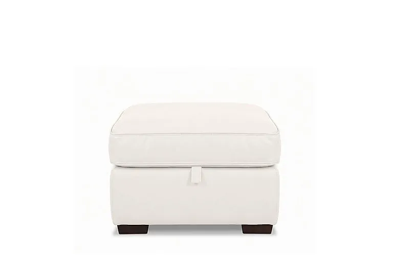 Relax Leather Storage Footstool - Star White - Living Room Furniture - In Time for Christmas