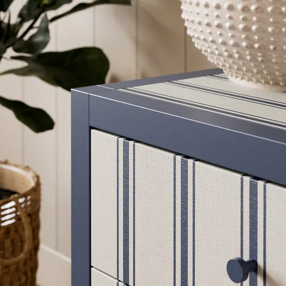 Petit Folkstone Stripe Wide 2 Drawer Bedside Table 3