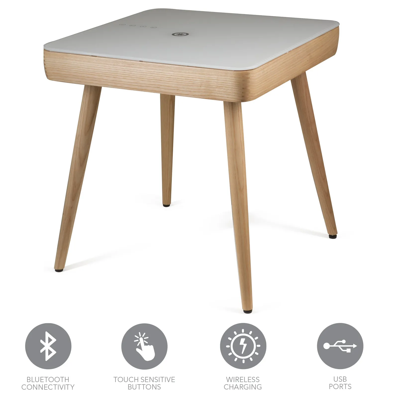 Carl Smart Side Table Brown and Grey