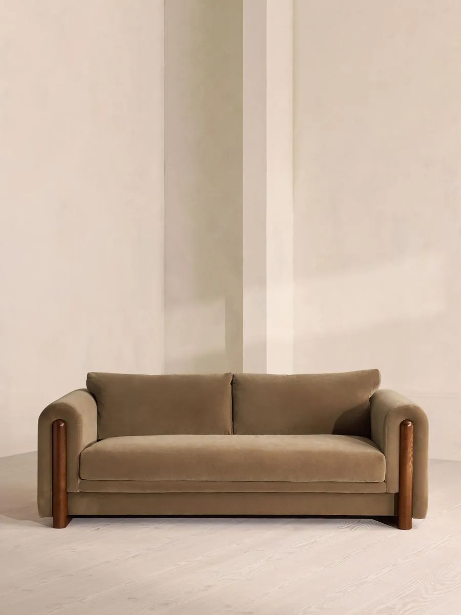 Farrell Three Seater Sofa, Velvet, Truffle