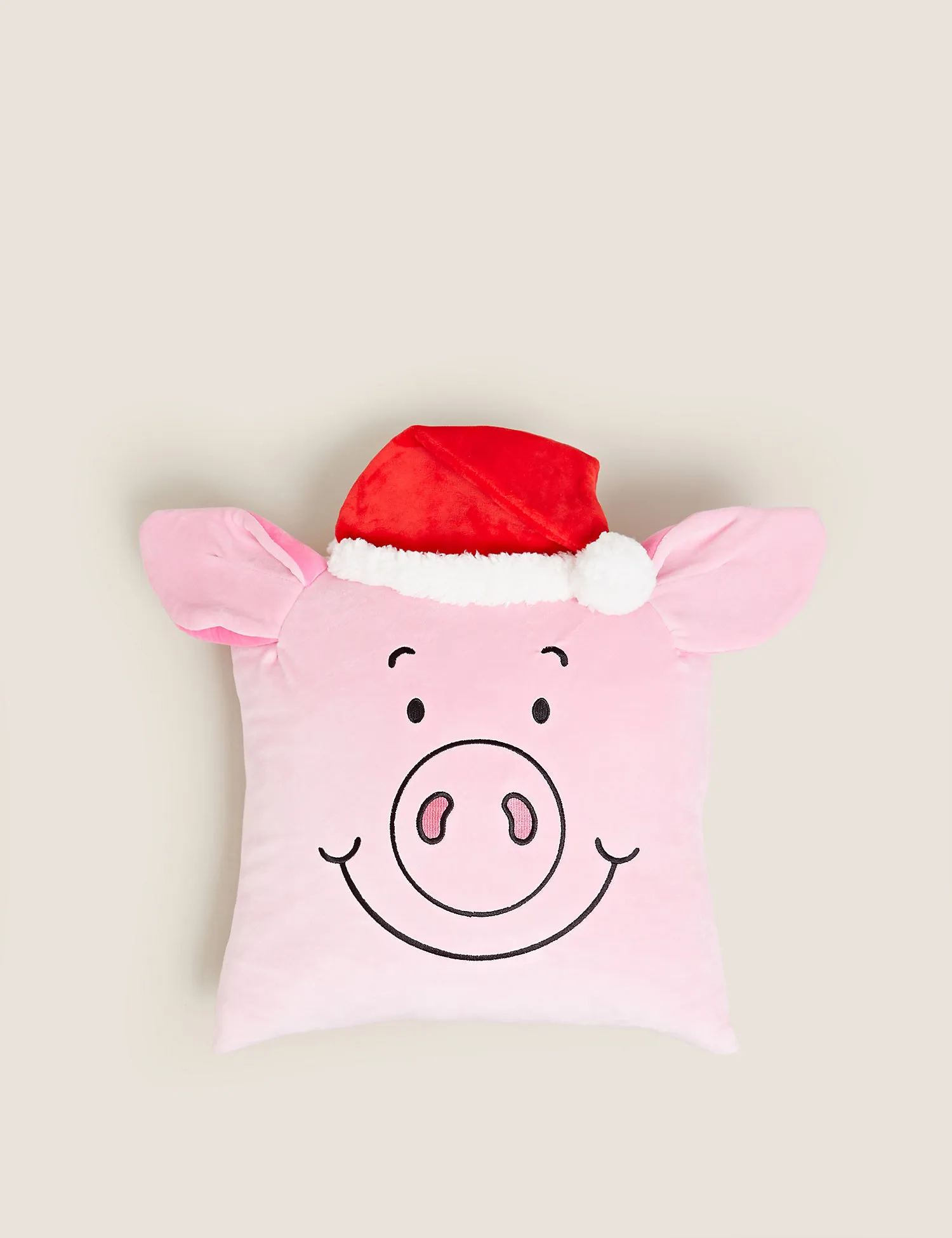 M&S Velvet Percy Pig™ Cushion