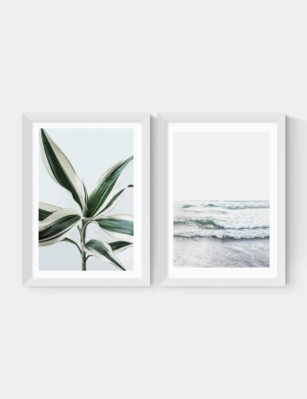East End Prints Botanical Beach Twin Set Framed Art White