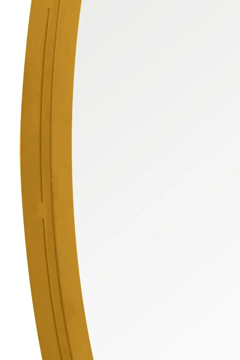 MirrorOutlet Gold Framed Flat Bottom Circular Wall Mirror (105CM X 100CM) 5