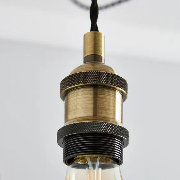 Logan 5 Light Spider Antique Brass Industrial Cluster Flex Ceiling Light 4